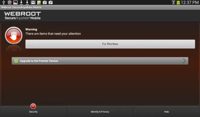 Webroot SecureAnywhere Mobile android App screenshot 1
